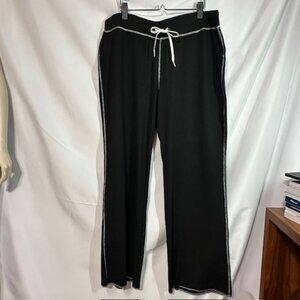Daisy Fuentes Sport Wide leg lounge Black and white hem pants Women's Size L